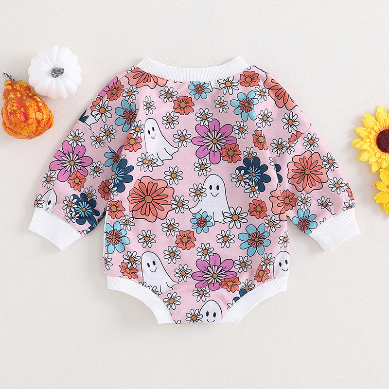 Flower Ghost Long-sleeve Jumpsuit Children's Jump Suit