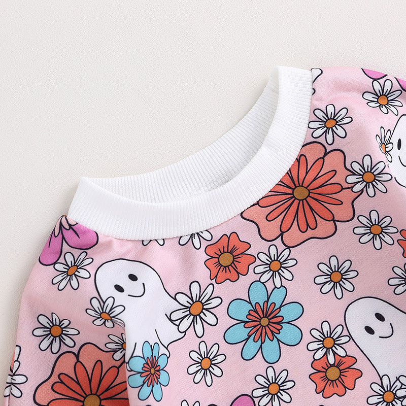Flower Ghost Long-sleeve Jumpsuit Children's Jump Suit