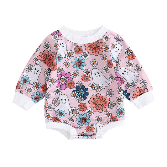 Flower Ghost Long-sleeve Jumpsuit Children's Jump Suit