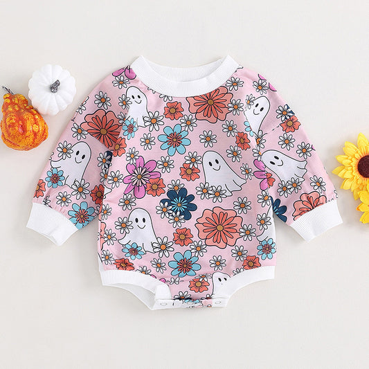 Flower Ghost Long-sleeve Jumpsuit Children's Jump Suit